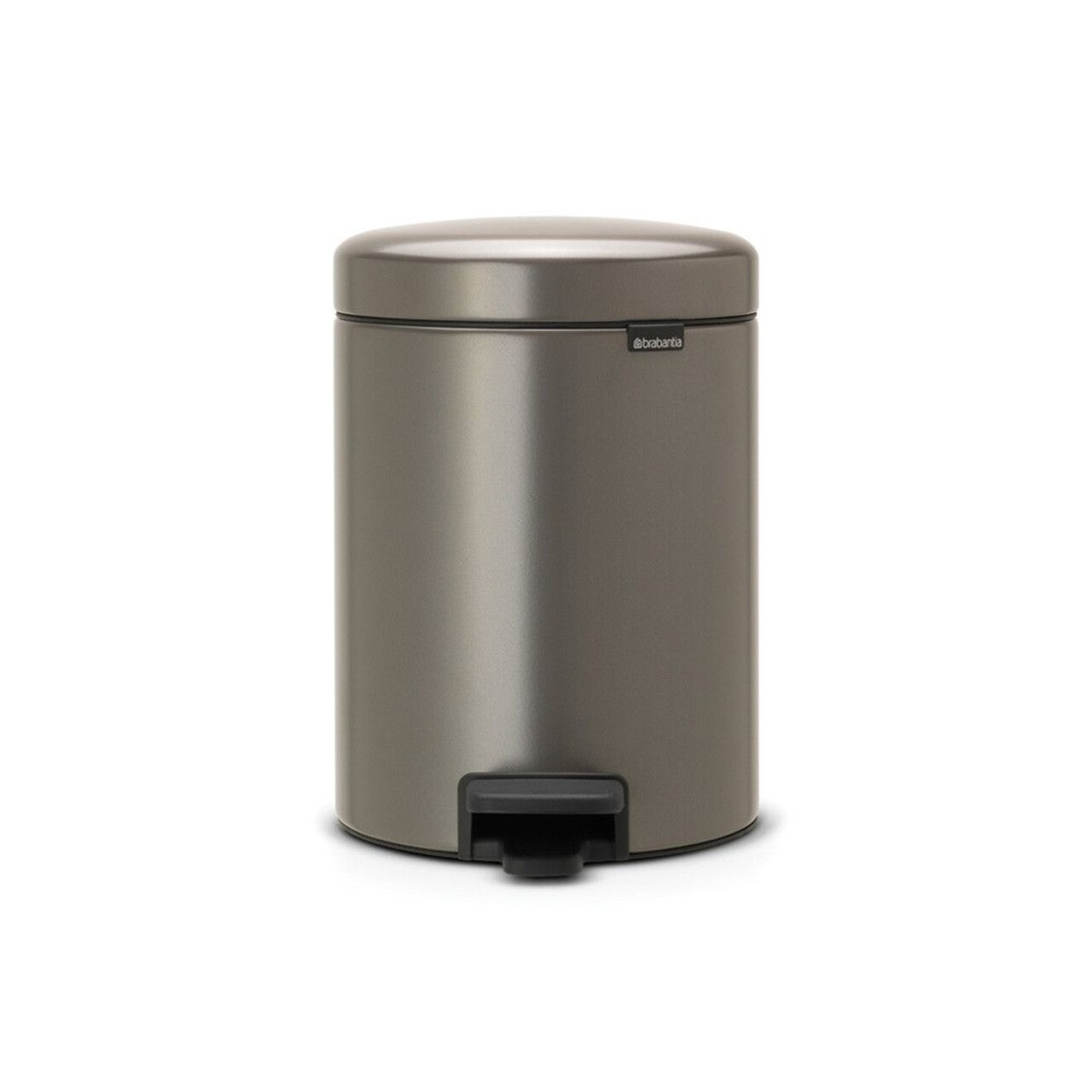 Cos de gunoi cu pedala, Brabantia, NewIcon Platinum, 5 L, 27.2x20.5x29.1 cm, otel, gri inchis - imagine 6